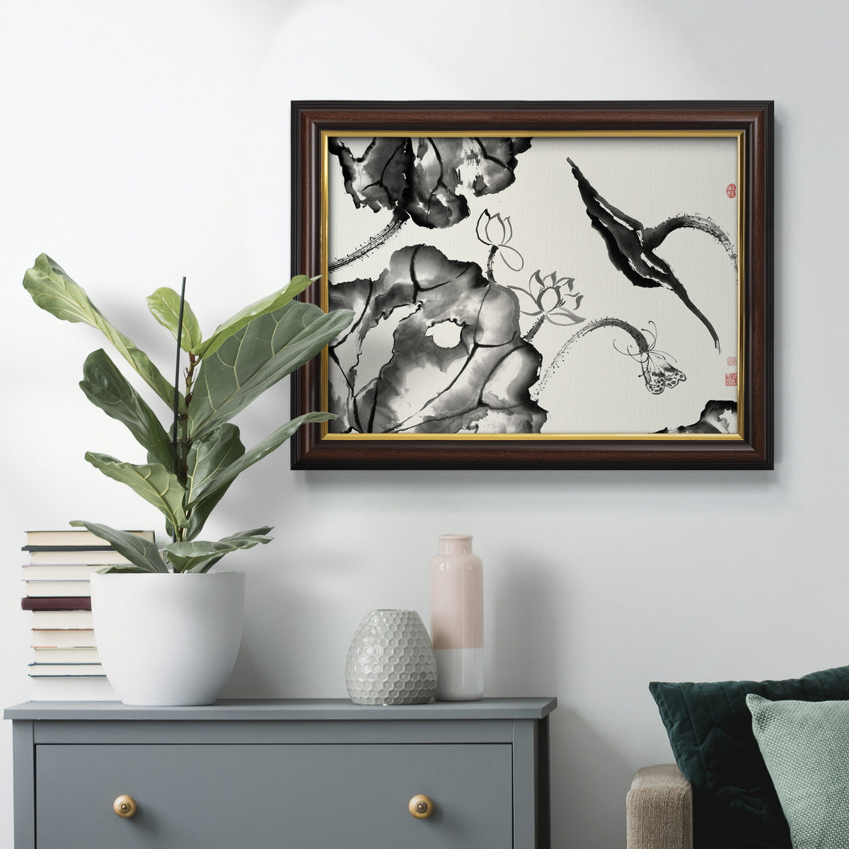 Lotus Study II Premium Framed Canvas- Ready to Hang