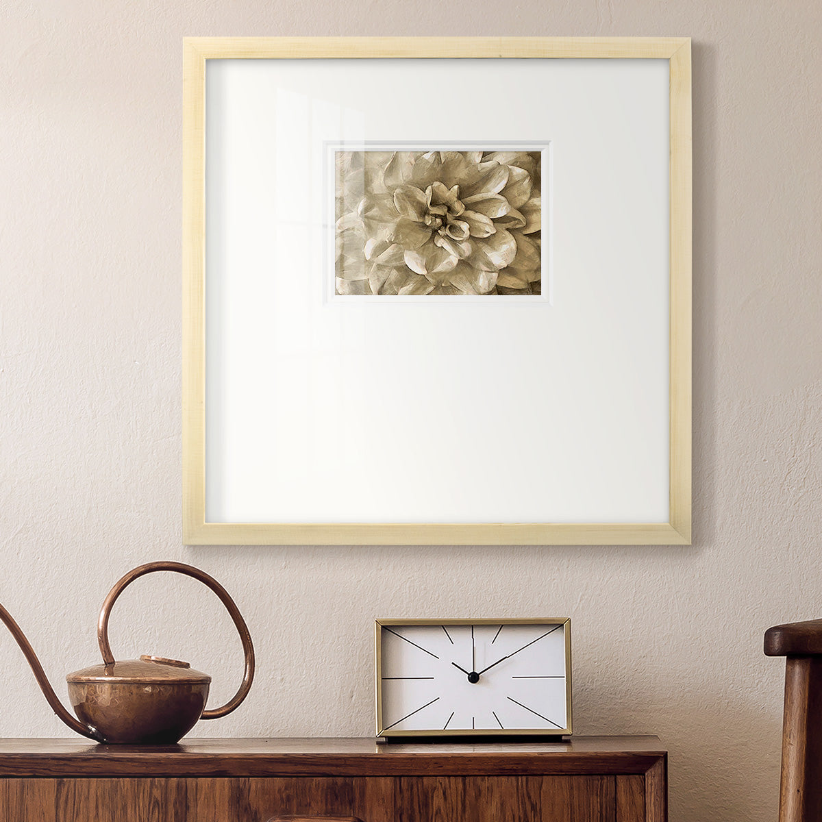 Neutral Wall Flower III Premium Framed Print Double Matboard