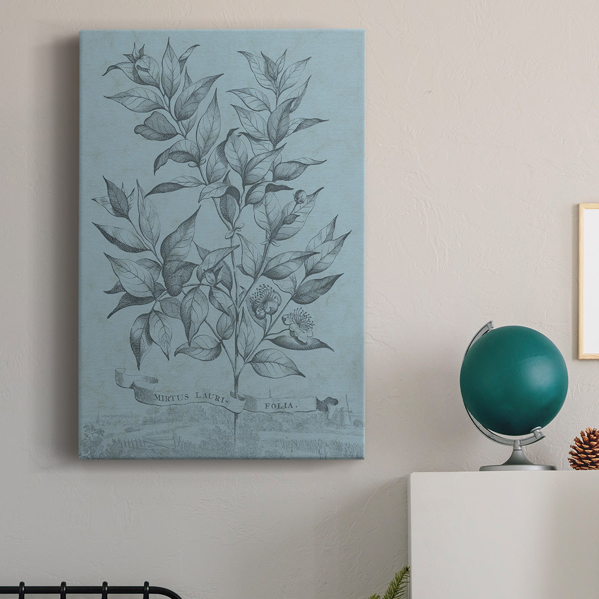 Botanical on Teal I Premium Gallery Wrapped Canvas - Ready to Hang