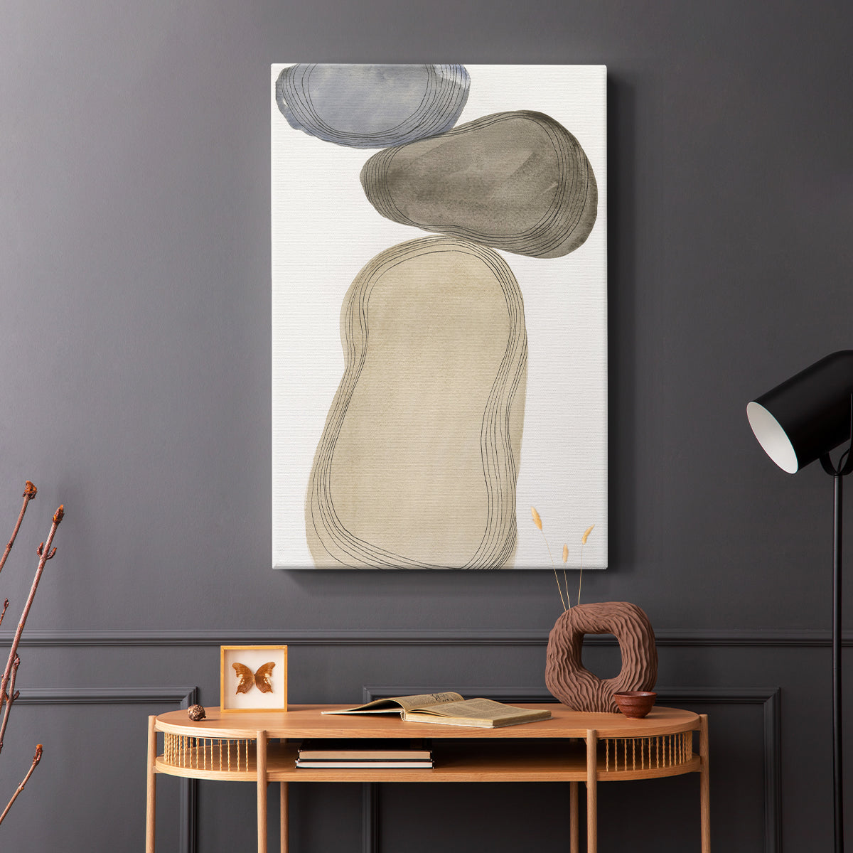 River Rocks Contour I - Canvas Art Print