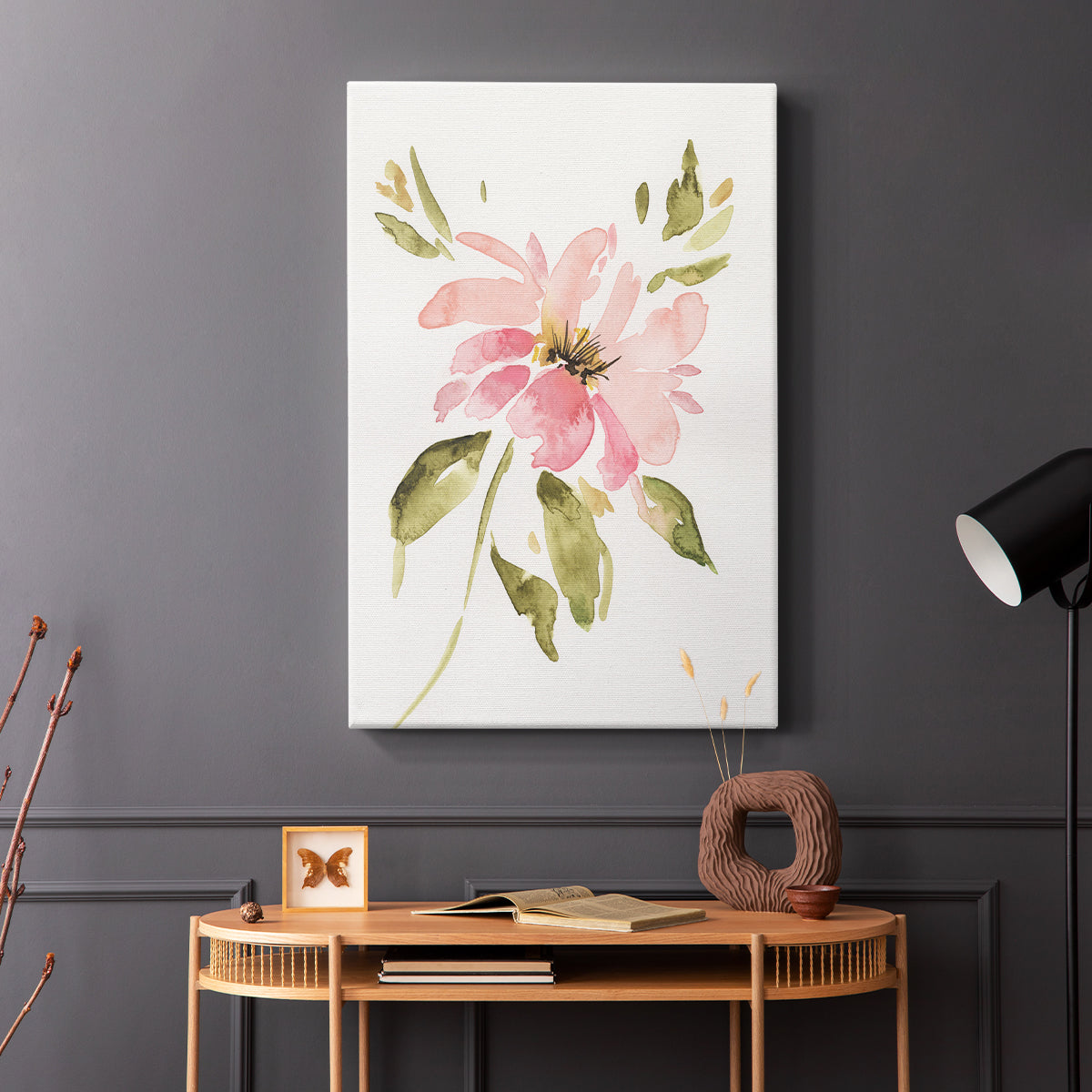 One Pink Bloom I - Canvas Art Print