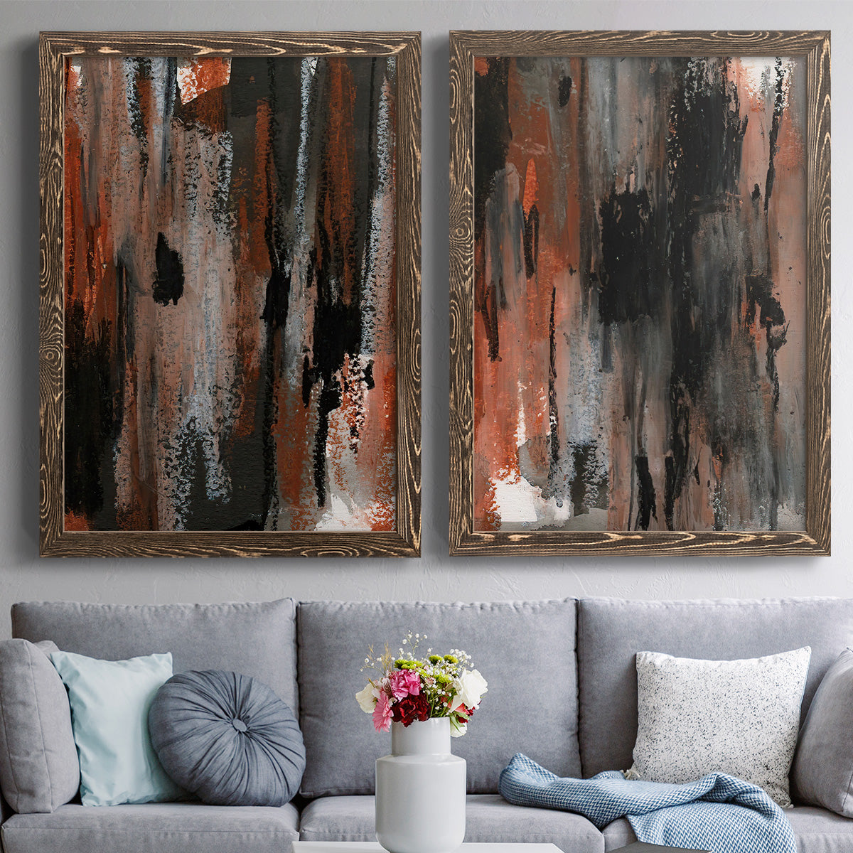 Loft Pastel VII - Premium Framed Canvas 2 Piece Set - Ready to Hang