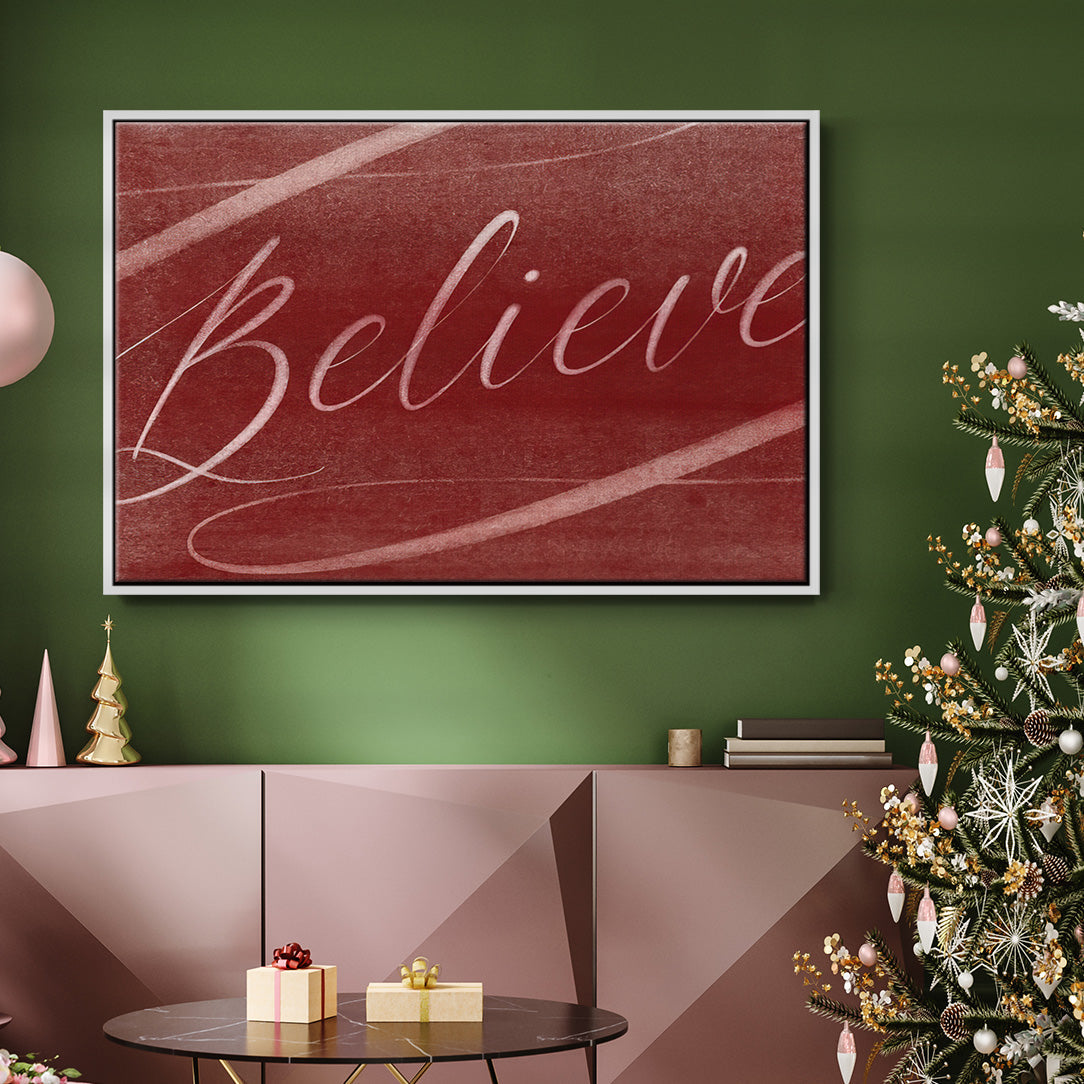 Believe - Framed Gallery Wrapped Canvas in Floating Frame