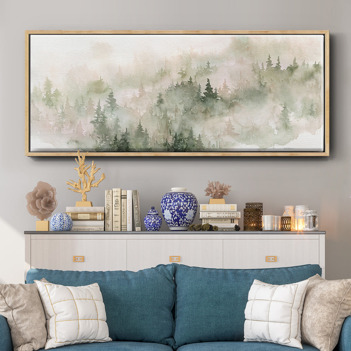 Misty Mountain Sides - Floater Framed Canvas Print