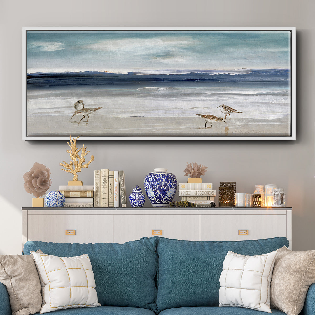 Sandpiper Bay - Floater Framed Canvas Print