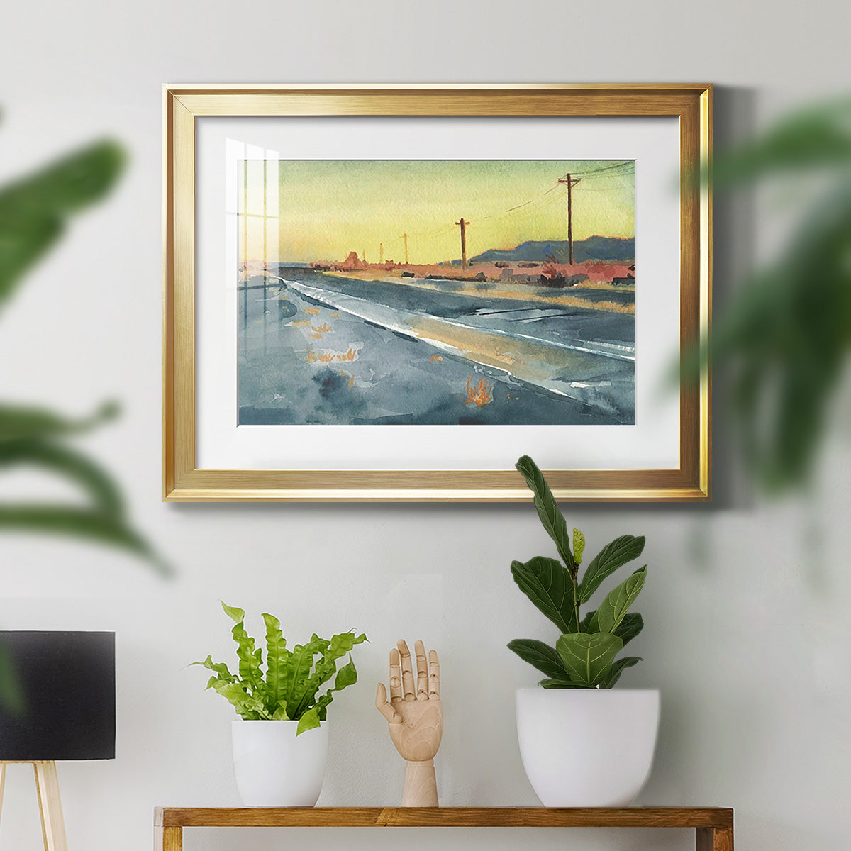 Deserted Highway I Premium Framed Print - Ready to Hang