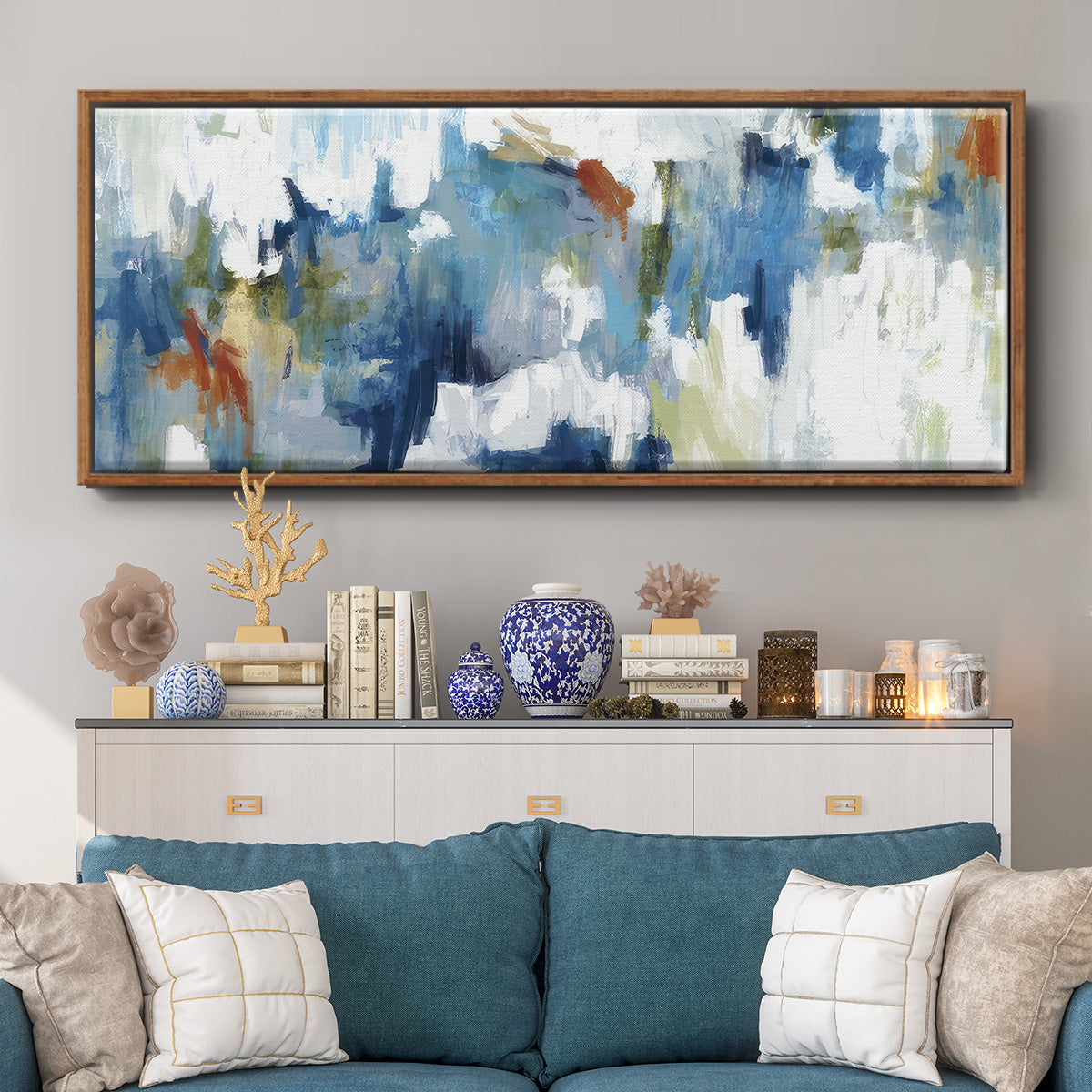 Color Falls - Floater Framed Canvas Print