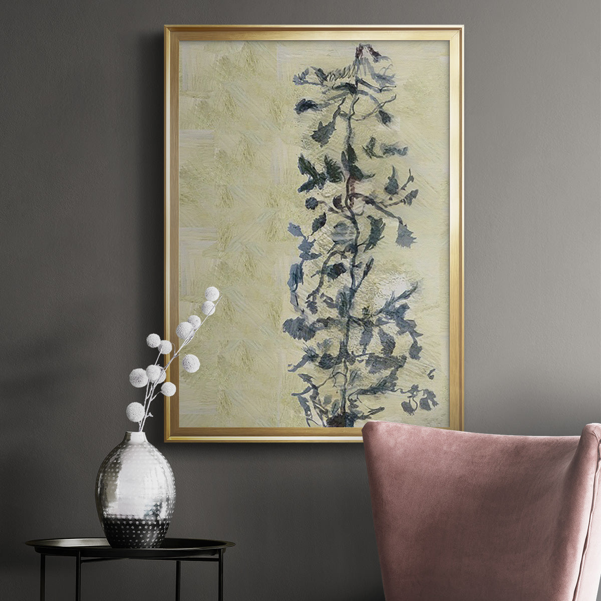 Chinoiserie 2 Tan I - Modern Framed Canvas Print