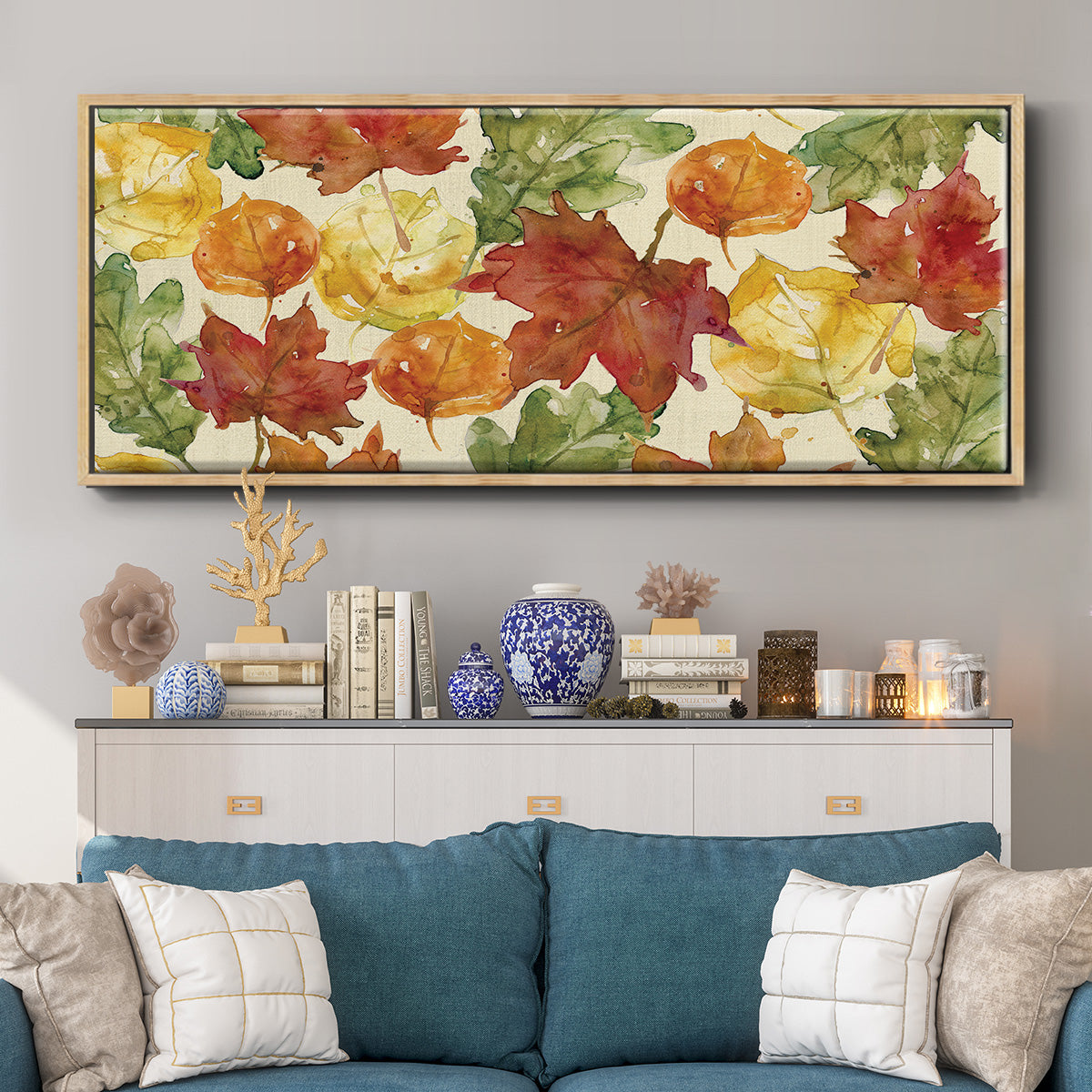 Autumn Leaves - Floater Framed Canvas Print