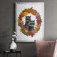 Raccoons Autumn Leaf Wreath - Modern Framed Canvas Print