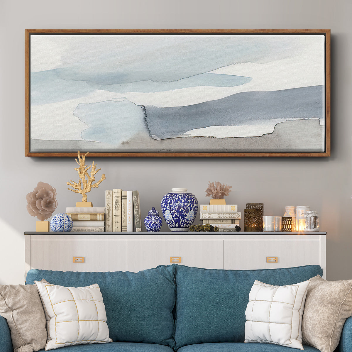 Coastal Tones II - Floater Framed Canvas Print