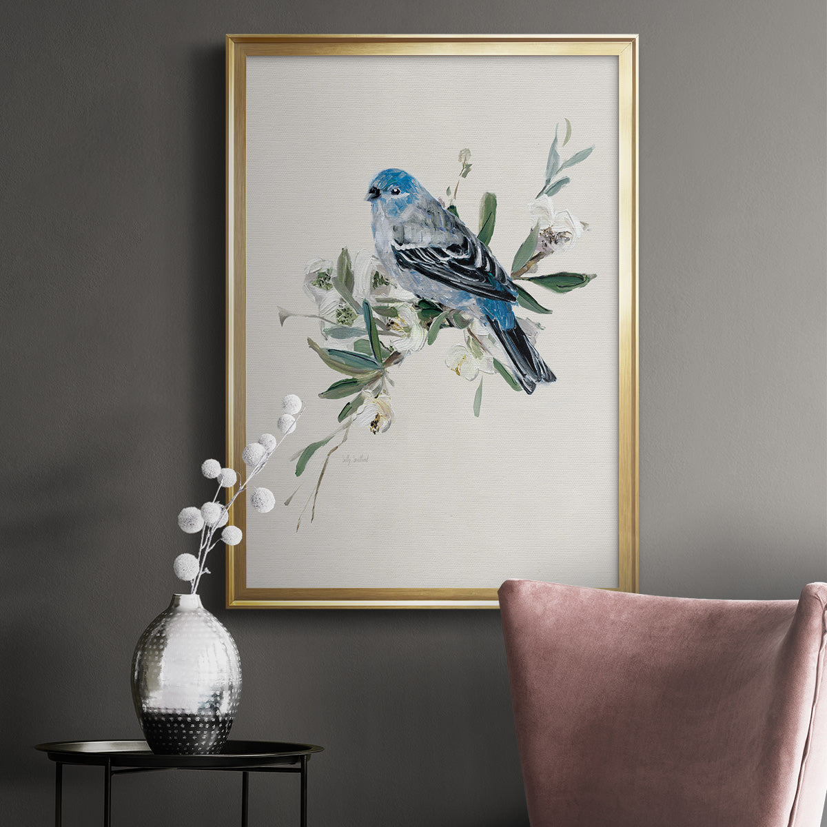 Bluebird Happy II - Modern Framed Canvas Print