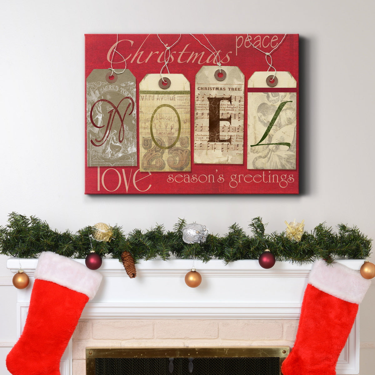 Noel Tags - Premium Gallery Wrapped Canvas  - Ready to Hang