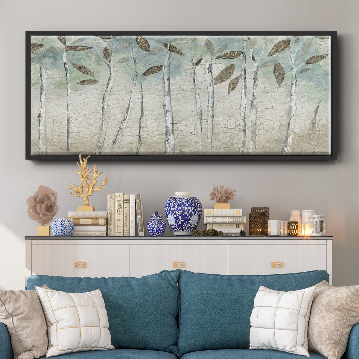 Rain Soft Woods - Floater Framed Canvas Print