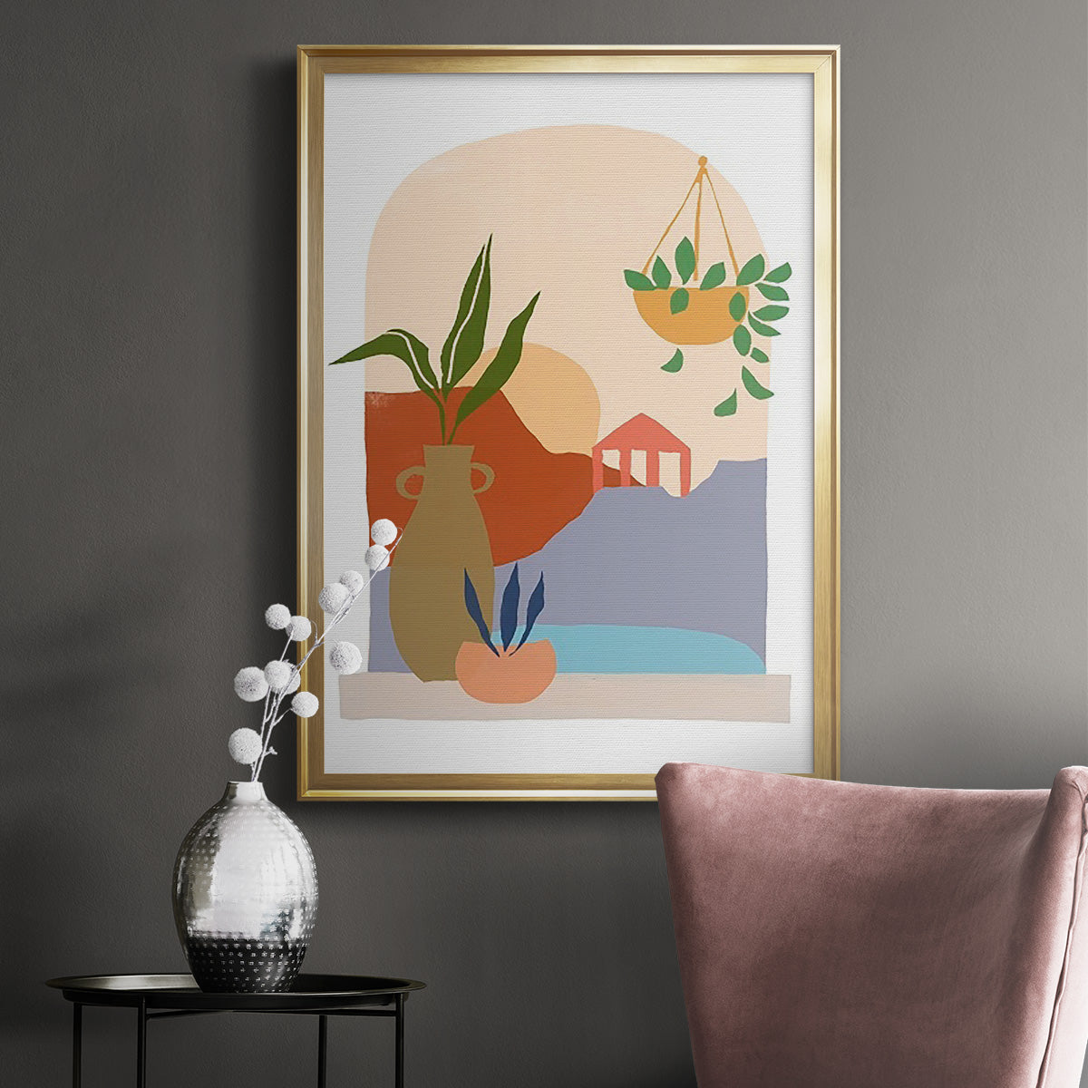 Paper Scene II - Modern Framed Canvas Print