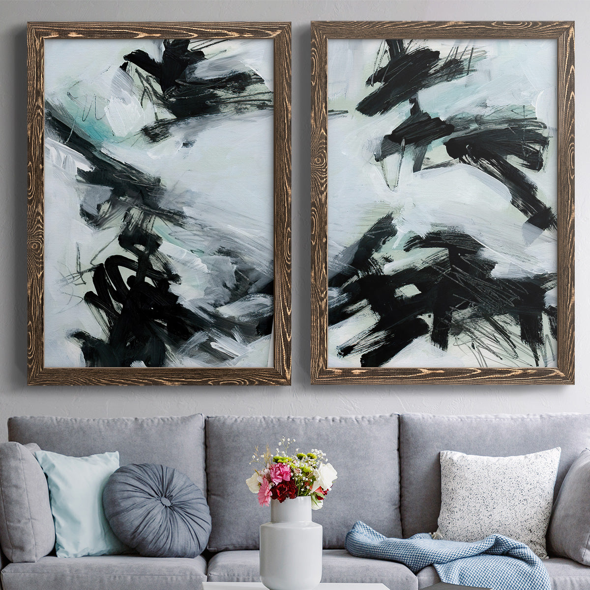 Ocean Current I - Premium Framed Canvas 2 Piece Set - Ready to Hang