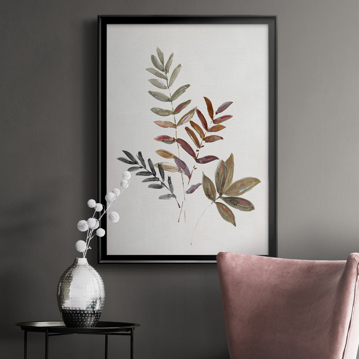 Autumn Leaves III - Modern Framed Canvas Print