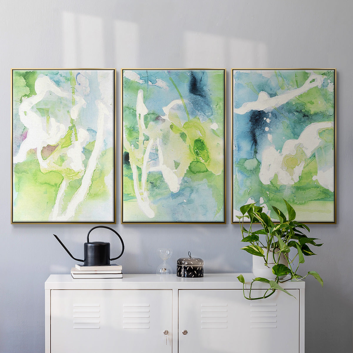 Rising Above I - Framed Premium Gallery Wrapped Canvas L Frame 3 Piece Set - Ready to Hang