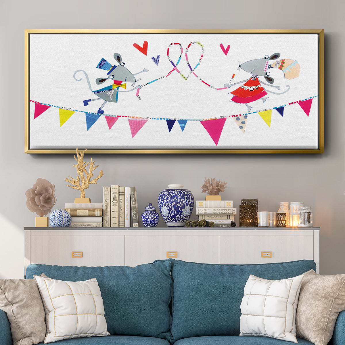 Circus Mice - Floater Framed Canvas Print