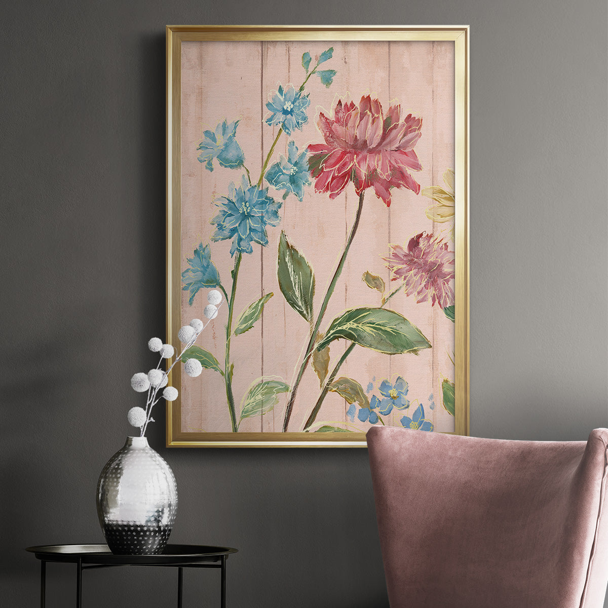 Wildflower Flutter I - Modern Framed Canvas Print