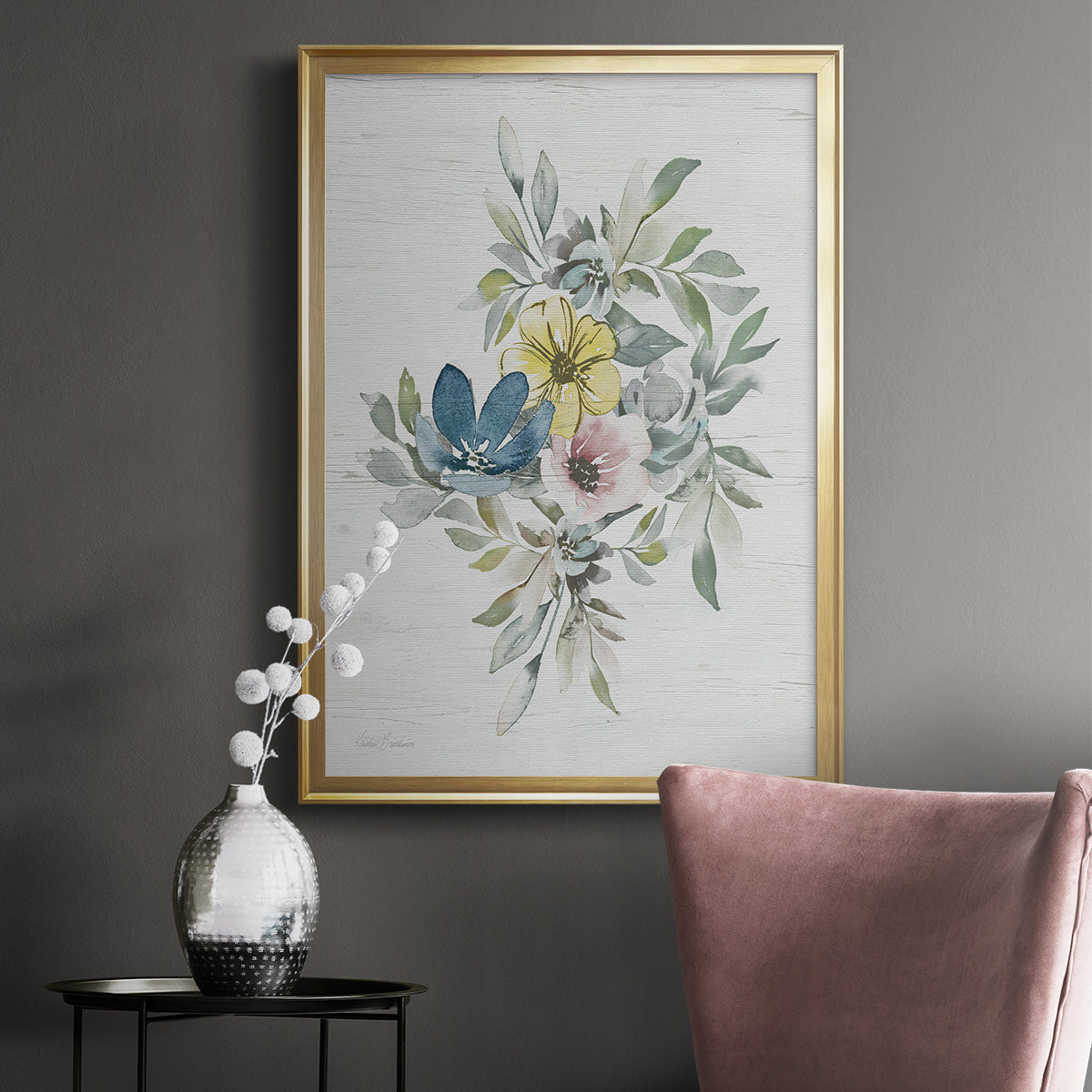 Spring Meadow Arrangement II - Modern Framed Canvas Print