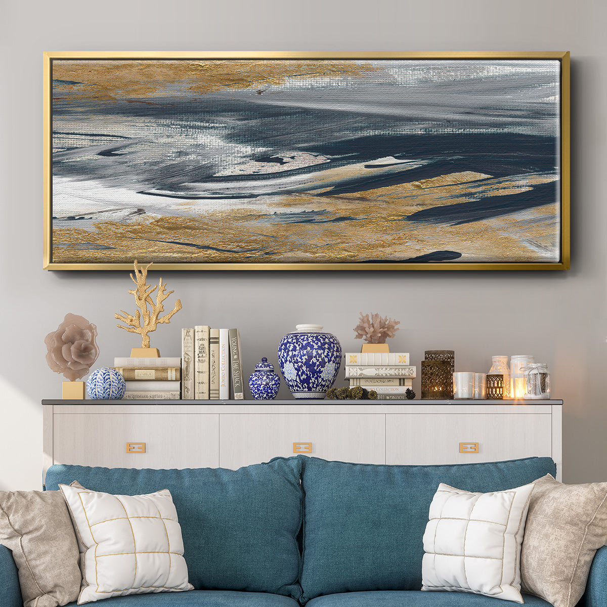 Tumultuous Navy - Floater Framed Canvas Print