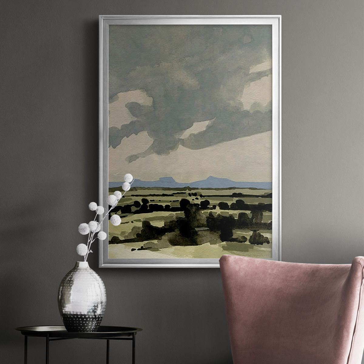 Pink Hazy Sky I - Modern Framed Canvas Print