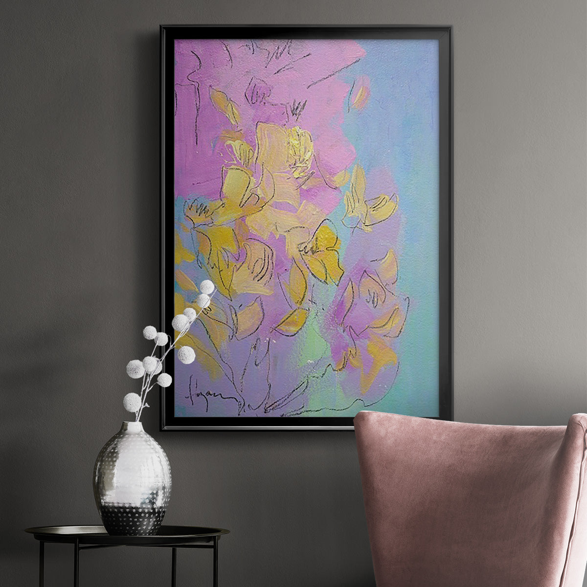 Dancing Heart - Modern Framed Canvas Print