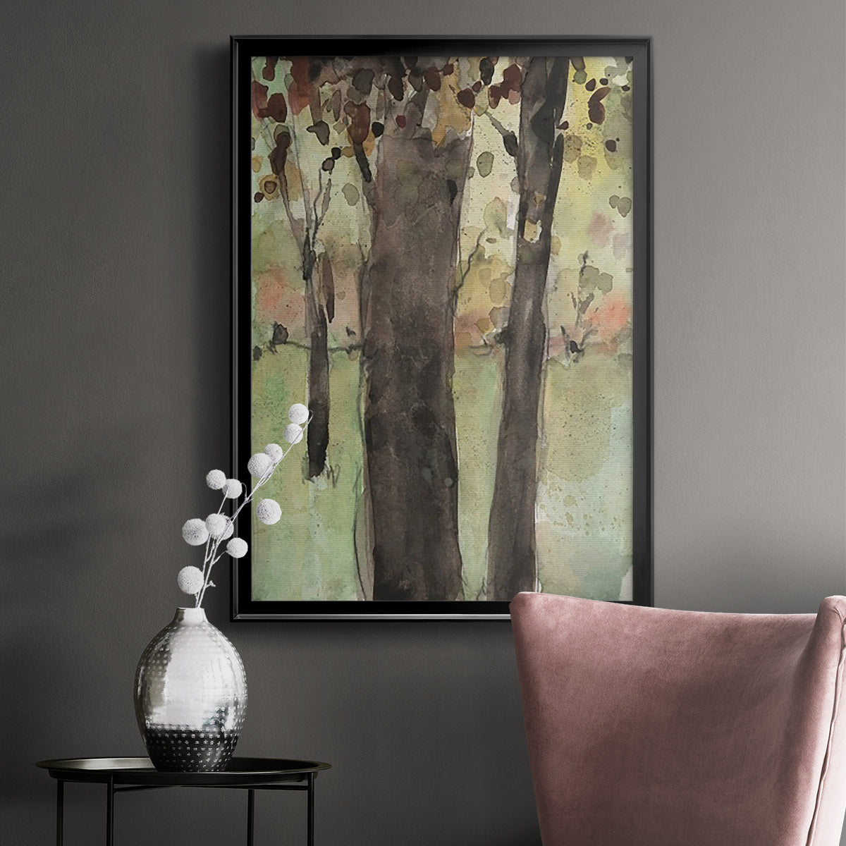 Under the Tree Confetti II - Modern Framed Canvas Print