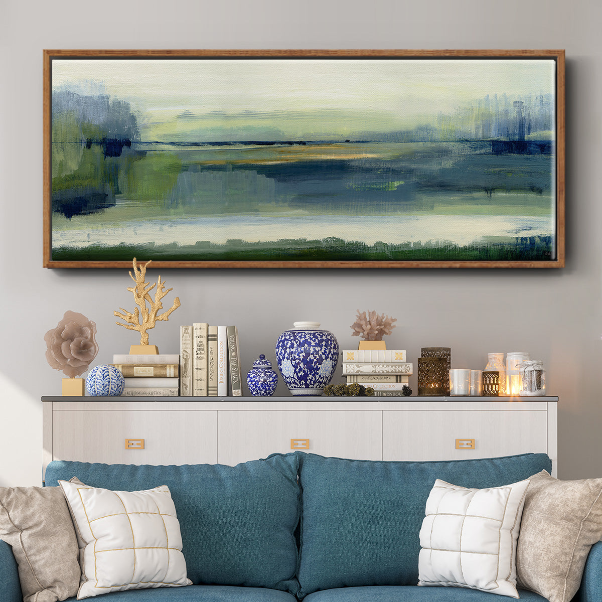 Glistening Meadow - Floater Framed Canvas Print