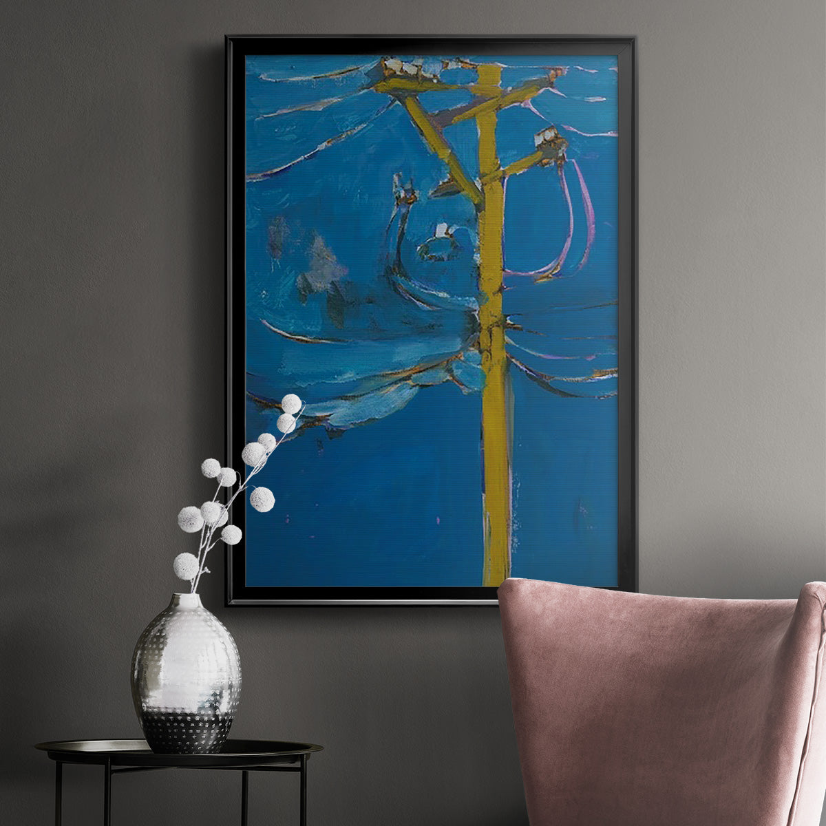 Wires IV - Modern Framed Canvas Print