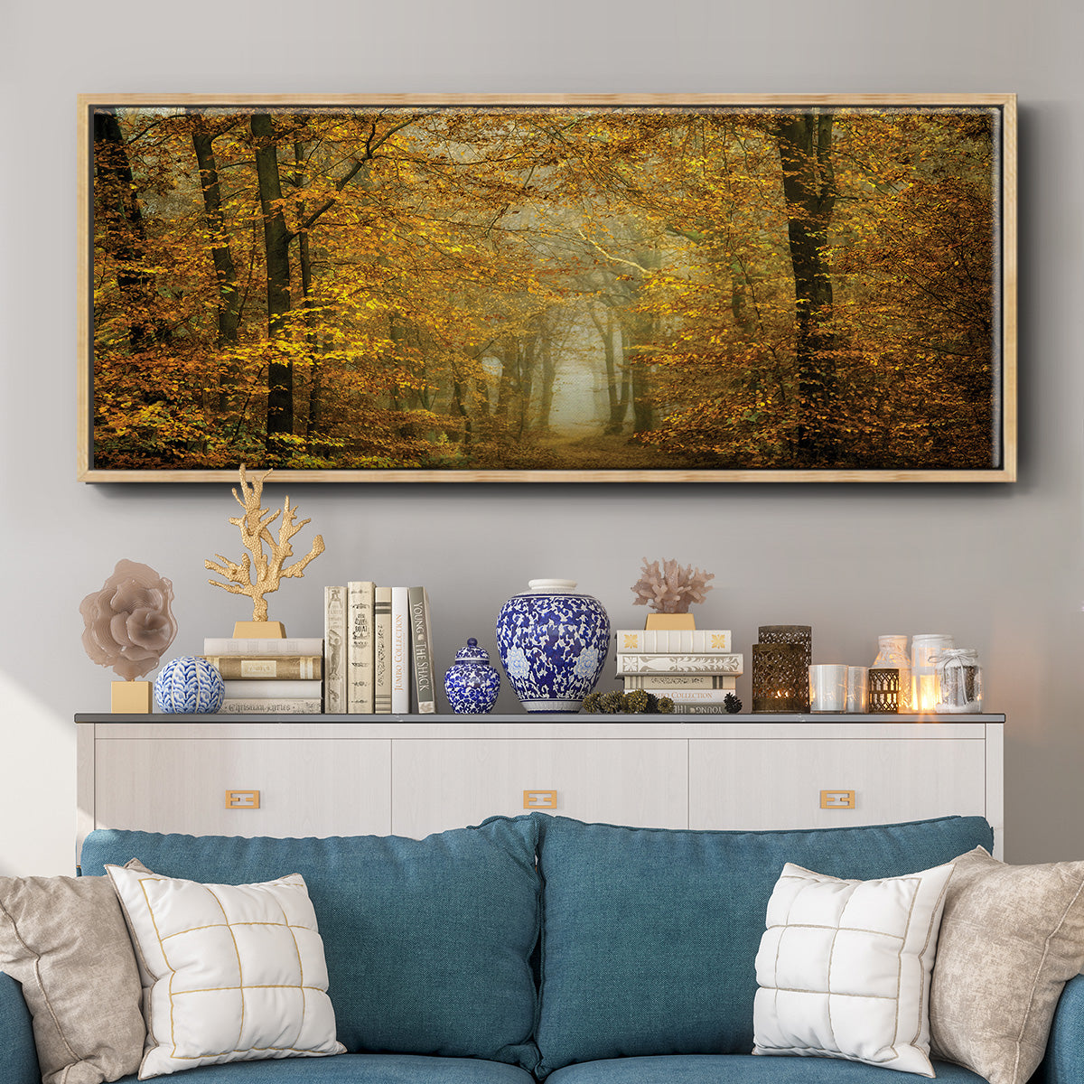 Soon Fall Leaves - Floater Framed Canvas Print