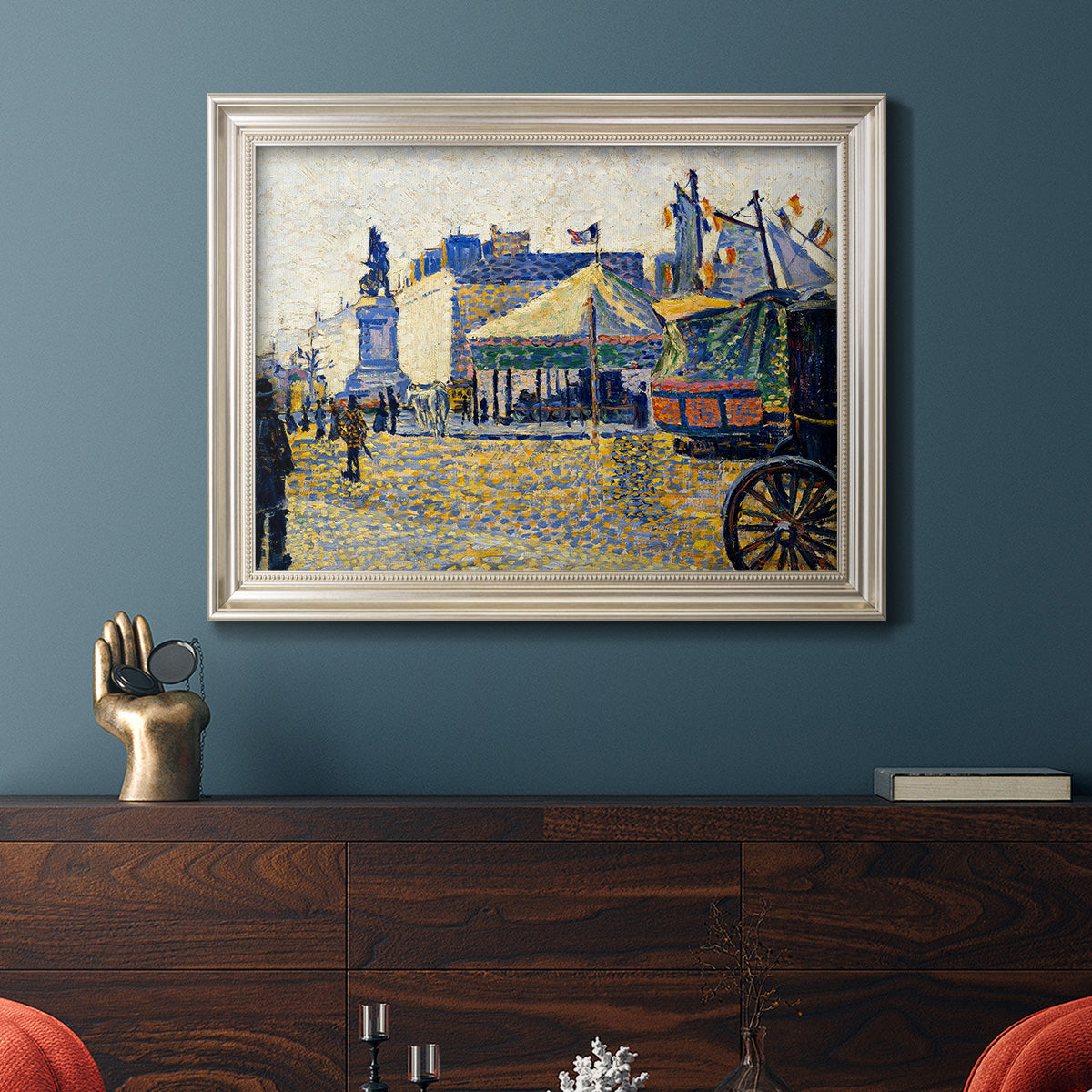 Place de Clichy - Ornate Framed Canvas Print