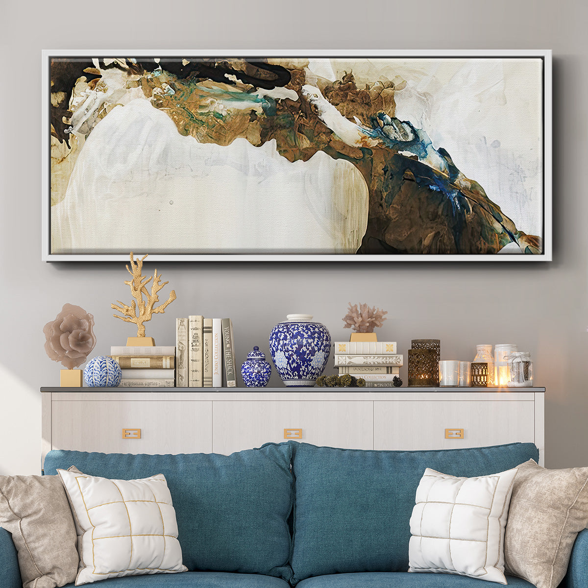 Deep Sediment  - Floater Framed Canvas Print
