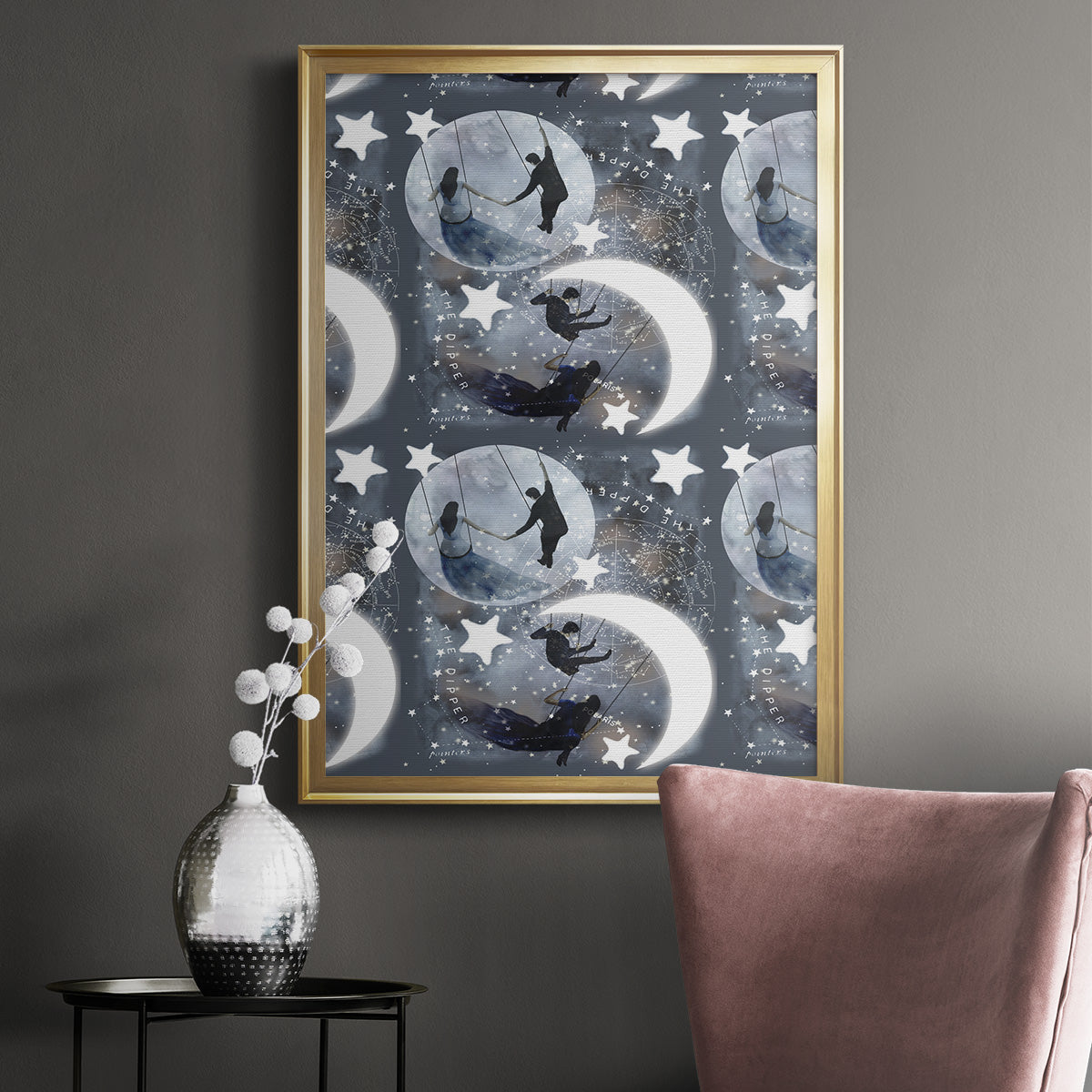 Celestial Love Collection E - Modern Framed Canvas Print