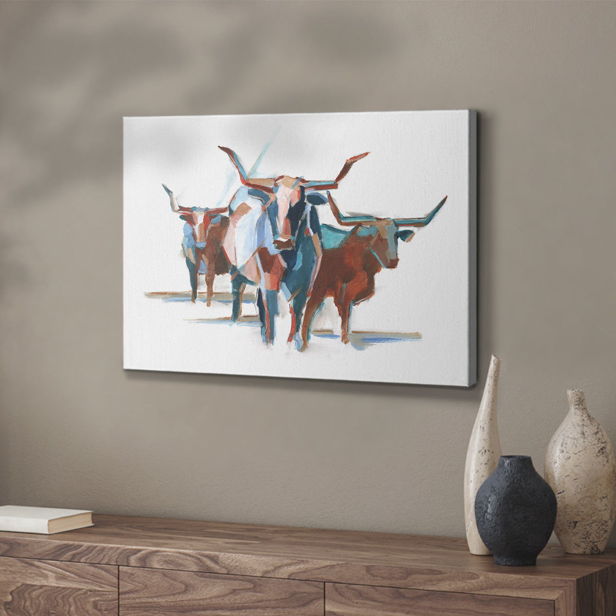 Modern Longhorns I - Canvas Art Print
