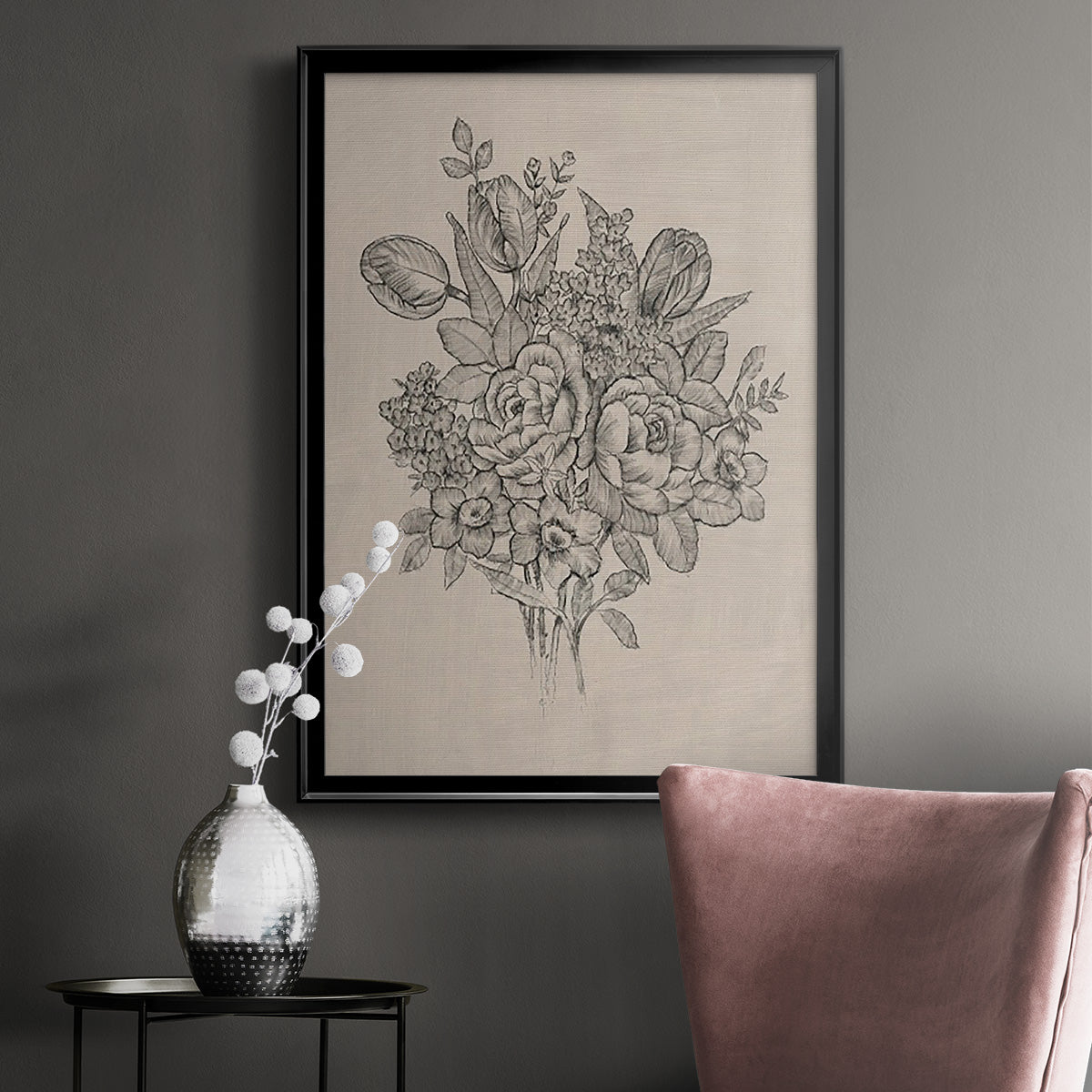 Floral Bouquet II - Modern Framed Canvas Print