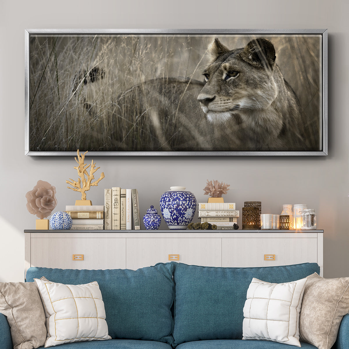 Tall Grass Alpha - Floater Framed Canvas Print