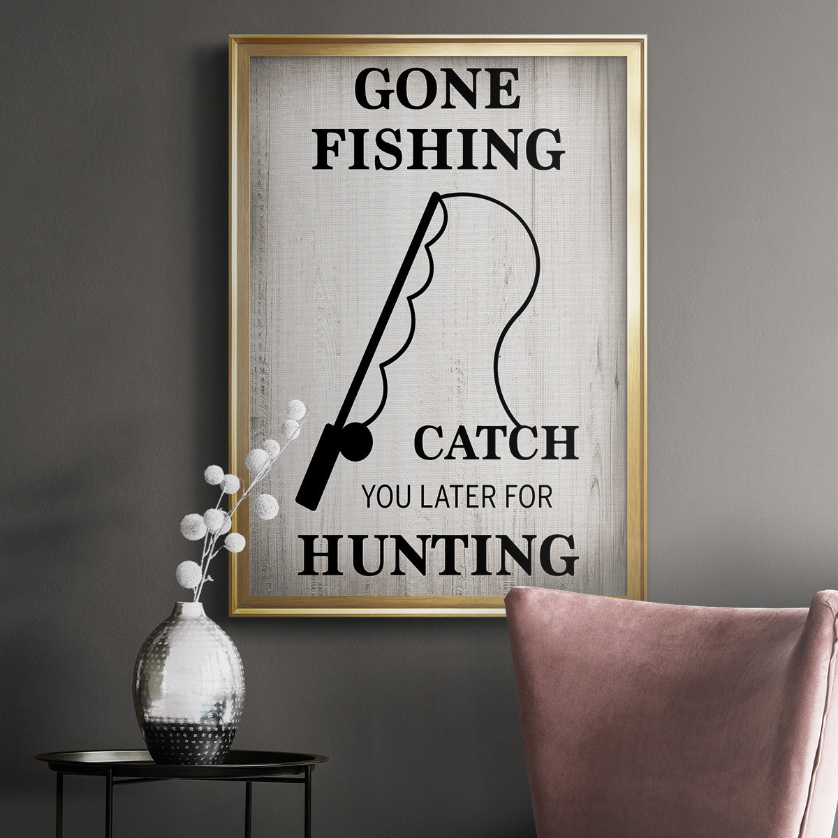 Gone Fishing - Modern Framed Canvas Print