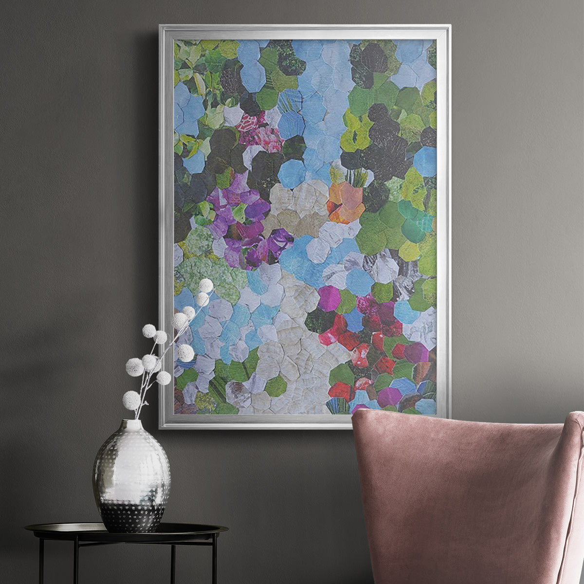 Iris Garden - Modern Framed Canvas Print