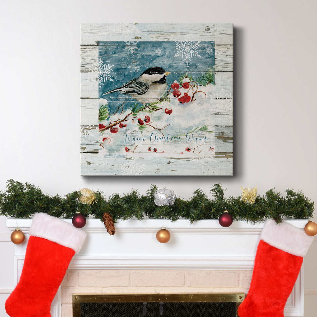 Warm Christmas Wishes-Premium Gallery Wrapped Canvas - Ready to Hang