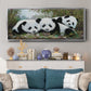 Panda Play - Floater Framed Canvas Print