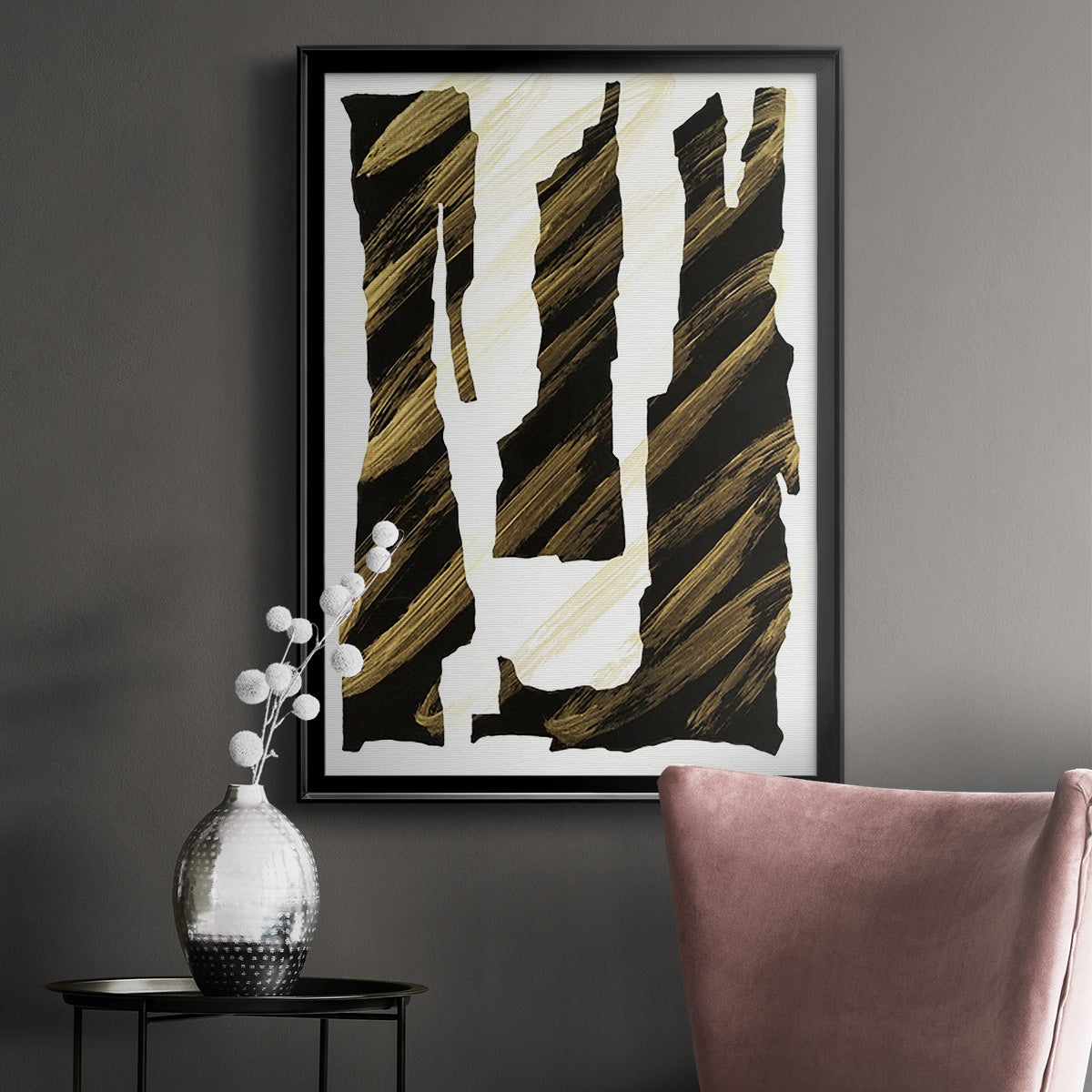 Onyx Obelisks I - Modern Framed Canvas Print