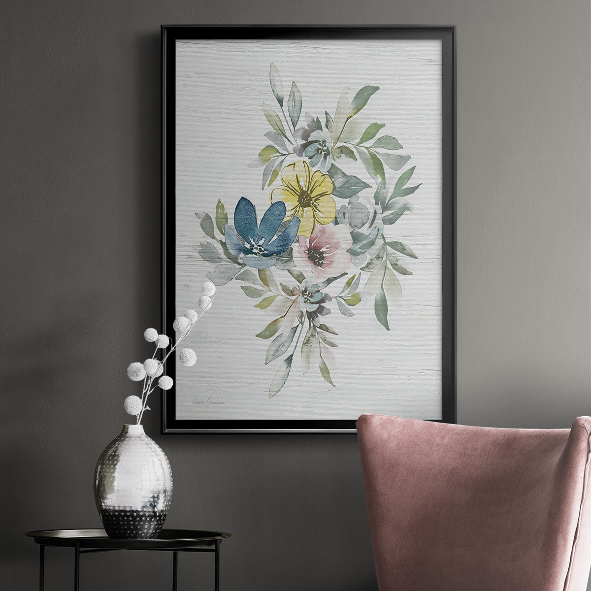 Spring Meadow Arrangement II - Modern Framed Canvas Print