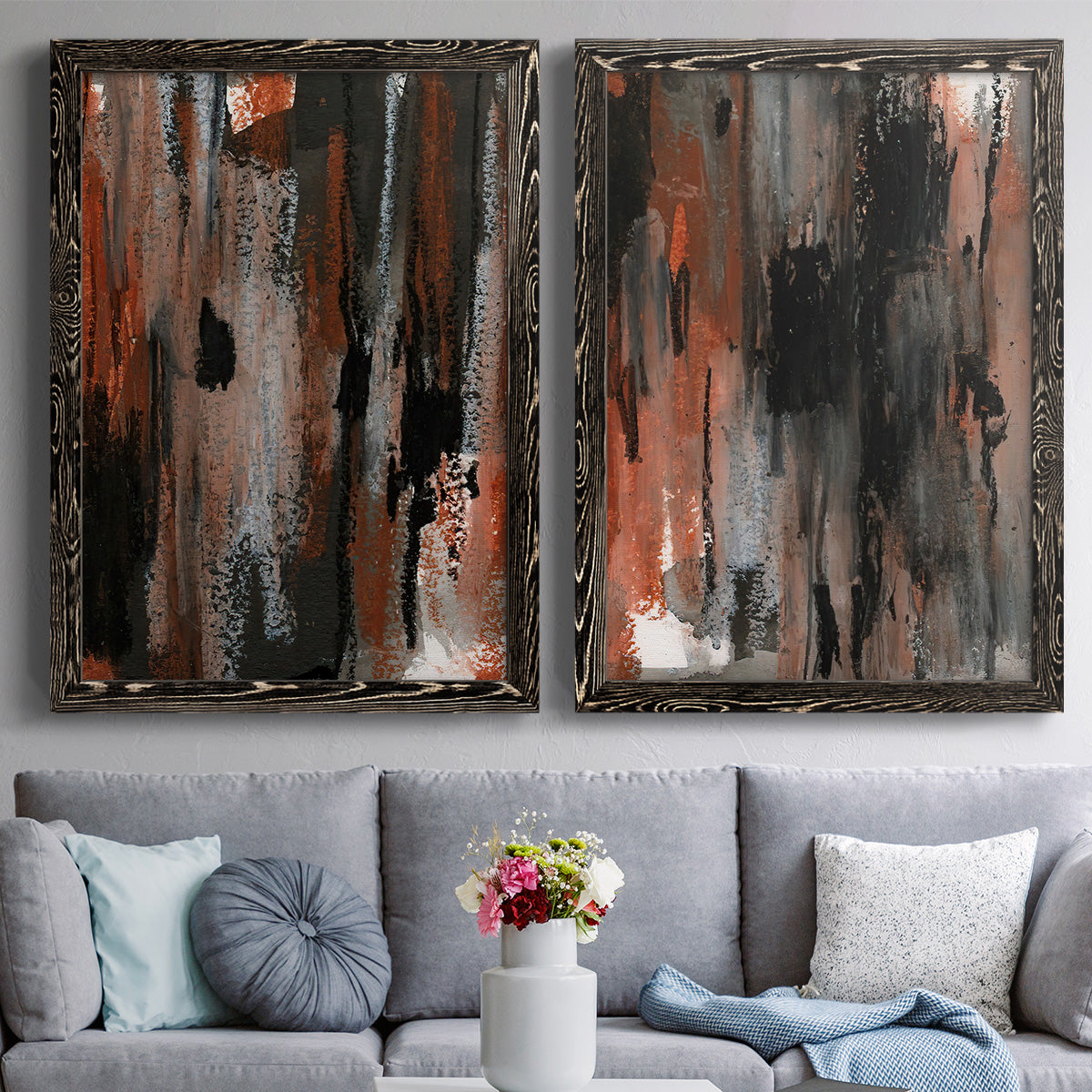 Loft Pastel VII - Premium Framed Canvas 2 Piece Set - Ready to Hang