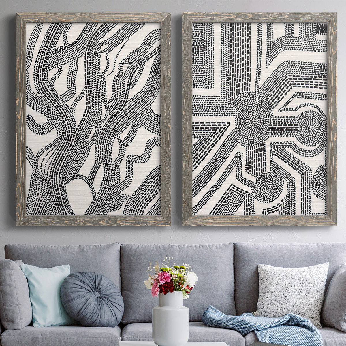 Dots and Dashes I - Premium Framed Canvas - Ready to Hang