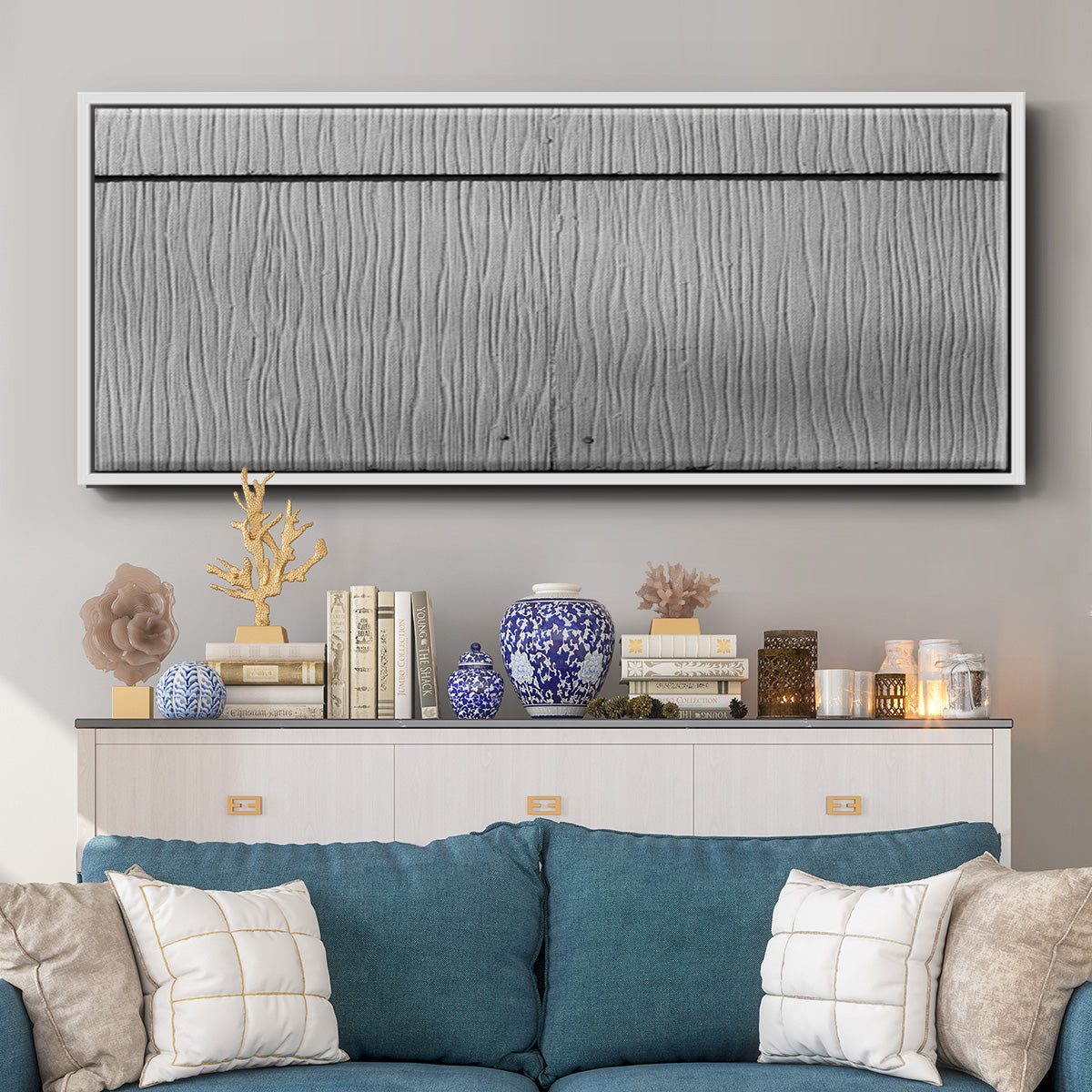 Found Textures I - Floater Framed Canvas Print