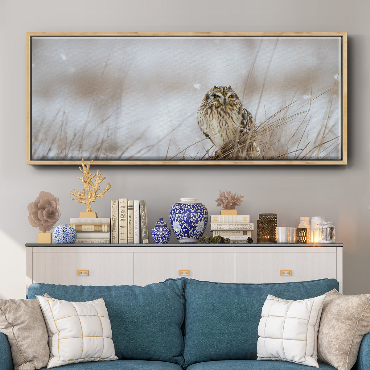 Prairie Winter - Floater Framed Canvas Print