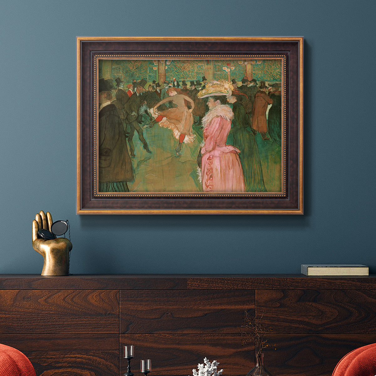 At the Moulin Rouge, The Dance - Ornate Framed Canvas Print
