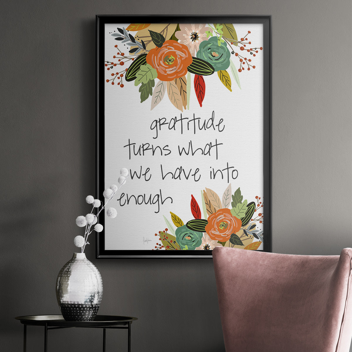 Illustrated Impressions II - Modern Framed Canvas Print